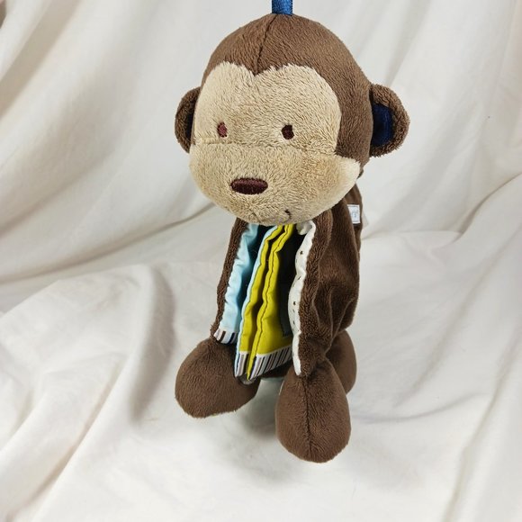 Carter's Baby Soft Book Brown Monkey Plush Stuffed Animal Rattle Crinkle Pages - Picture 1 of 8
